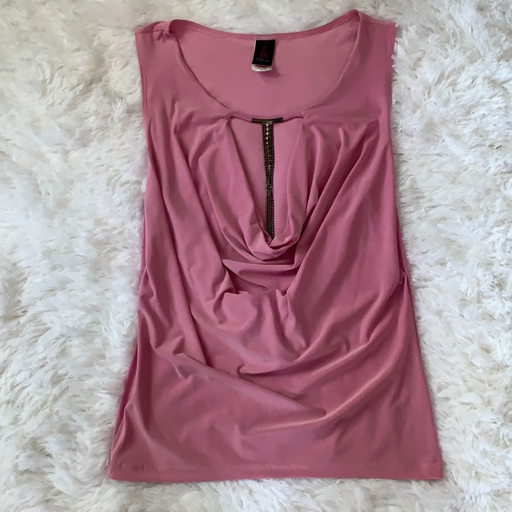 Y2k vintage club top large w/rhinestone accent